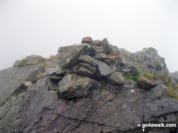 The cairn on the summit of Pillar Rock 