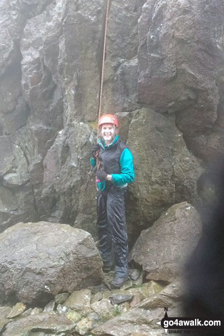 At the bottom of the abseil off Pillar Rock Delighted to be back on Terra Firma