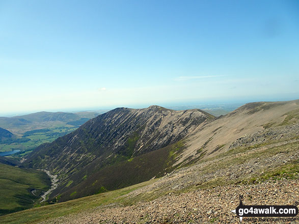 Walk c196 Grasmoor and Rannerdale Knotts from Lanthwaite Green - Gasgale Gill (bottom left), Whin Ben, Whiteside (Crummock) (West Top) and Whiteside (Crummock) from Sand Hill