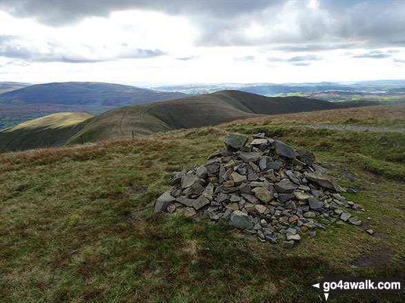 The cairn on the summit of Calders