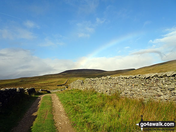 Walk ny125 Nidderdale from Scar House Reservoir, Nidderdale - Rainbow over Little Whernside