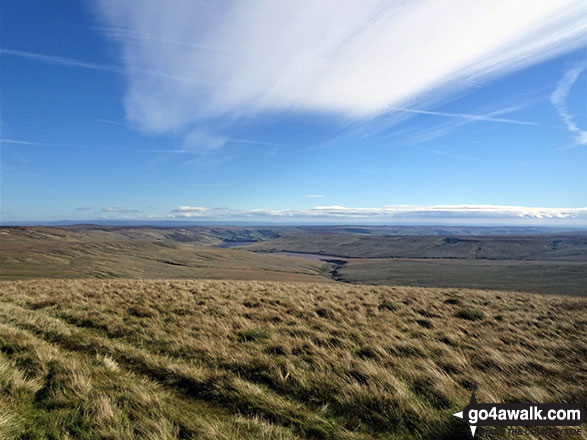 Walk ny138 Great Whernside from Kettlewell - Looking back down to Scar House Reservoir from Great Whernside