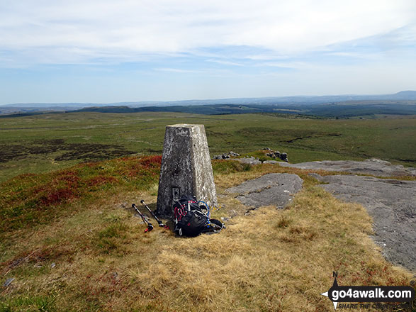 Walk l125 Whelp Stone Crag and Crutchenber Fell (Bowland Knotts) from Gisburn Forest - Crutchenber Fell (Bowland Knotts) summit trig point