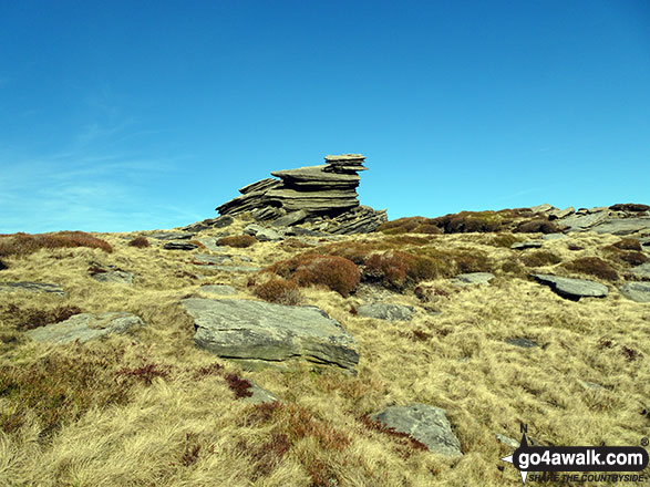 Walk d263 Seal Stones (Kinder Scout), Fairbrook Naze (Kinder Scout) and Mill Hill from Birchin Clough - Rocks on Fairbrook Naze (Kinder Scout)