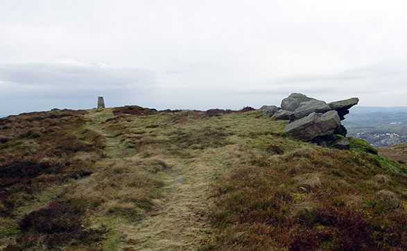 Skipton Moor summit and trig point 