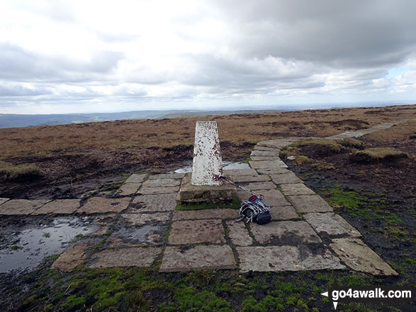 Walk d254 Brown Knoll (Edale), South Head (Hayfield) and Mount Famine from Bowden Bridge, Hayfield - Brown Knoll summit Trig Point