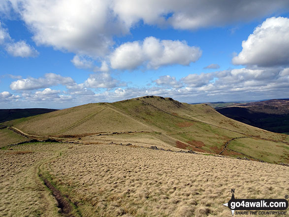 Walk d254 Brown Knoll (Edale), South Head (Hayfield) and Mount Famine from Bowden Bridge, Hayfield - Looking ahead to Mount Famine from South Head (Hayfield)