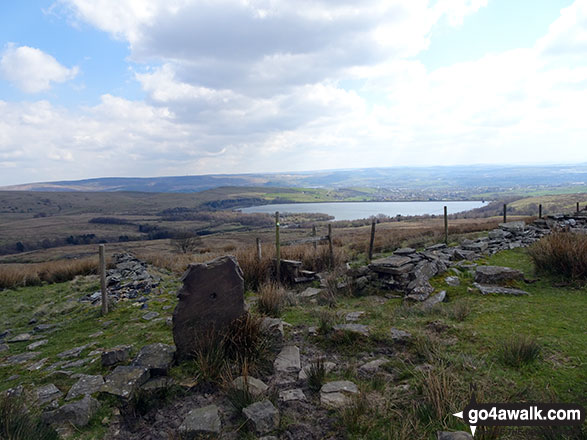 Watergrove Reservoir from the path down from Brown Wardle Hill 