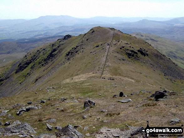 Walk gw133 Arenig Fawr (Moel Yr Eglwys), Moel Llyfnant and Gallt yDaren via the NW Ridge  from Pont Rhyd-y-Fen - Arenig Fawr (South Top) from Arenig Fawr