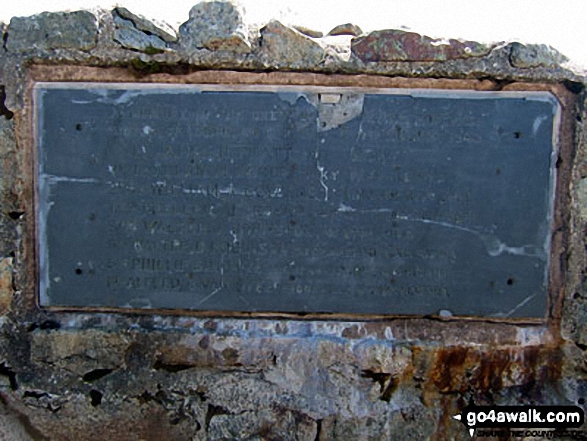 Memorial on Arenig Fawr (Moel Yr Eglwys) summit 