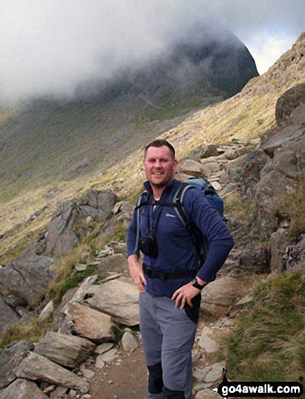 Walk gw136 The Snowdon (Yr Wyddfa) Horseshoe from Pen y Pass - Me on the Miners' Track up Snowdon