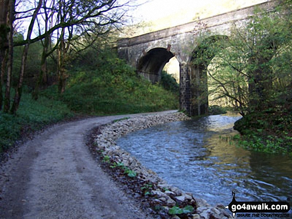 The Monsal Trail and the River Wye in Wye Dale 