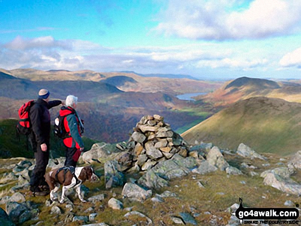 Walk c272 High Street and Angletarn Pikes from Brothers Water - Ullswater, Place Fell (right - distance) and <br>Hartsop Dodd (right - mid-distance) from Caudale Head