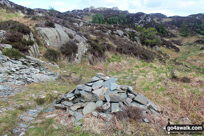 Walk c143 Brund Fell and King's How from Rosthwaite - Small cairn on the path up and down King's How