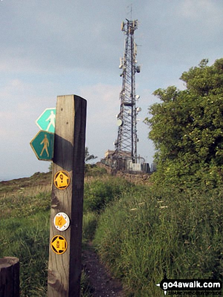 Walk ch145 Mow Cop from Ackers Crossing - Telecommunications Mast on Mow Cop (Old Man of Mow) summit