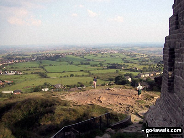 Walk ch170 Little Moreton Hall and Mow Cop from Ackers Crossing - The Cheshire Plain from the ruin on the summit of Mow Cop (Old Man of Mow)