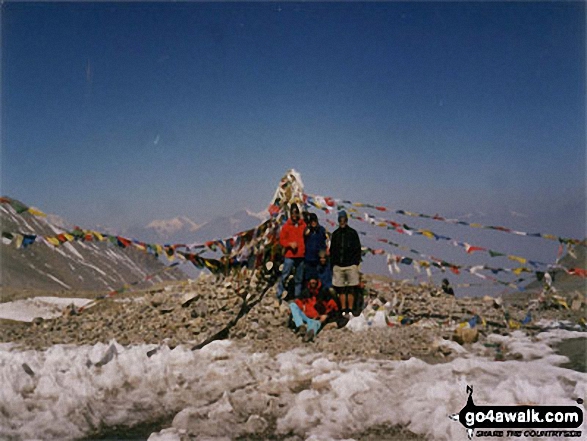 Friends Traveling In Nepal on Thorang La in Annapurna Ciruit  Nepal