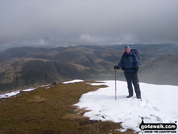 Walk ab104 Stob Diamh and Ben Cruachan from Falls of Cruachan - On Ben Cruachan