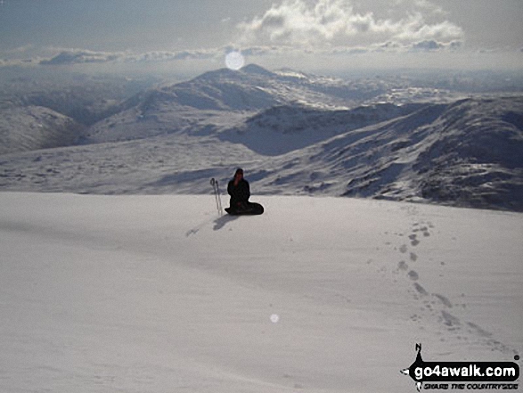 My friend Steve Beachus on Ben Lui in Loch Lomond to Loch Tay Stirlingshire Scotland