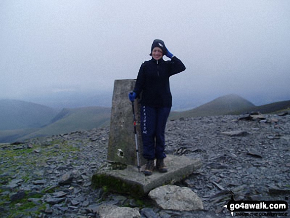 My wife Margaret on Skiddaw in The Lake District Cumbria England