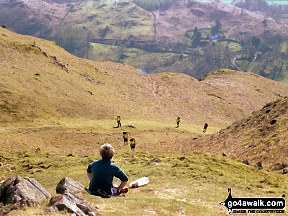 Walk c232 Loughrigg Fell from Ambleside - Towards Elterwater from Loughrigg Fell