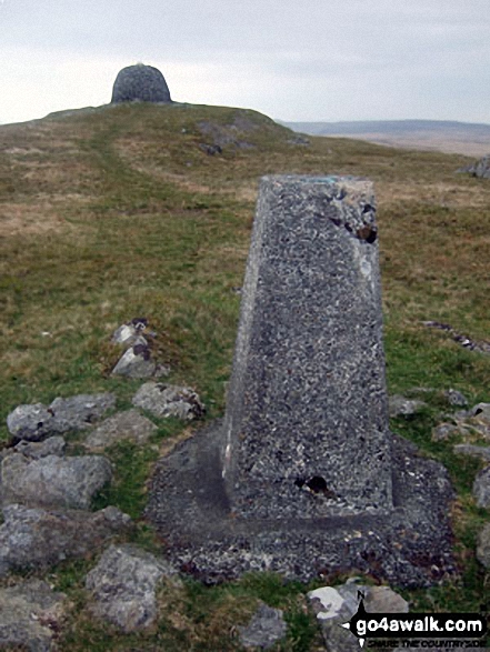 Walk po125 Gorllwyn (Pen y Gorllwyn) and Drygarn Fawr from Dolymynach Reservoir - Drygarn Fawr summit and trig point