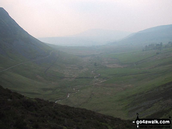 Walk c248 Skiddaw from High Side - The Cumbria Way and Dash Beck from the top of Whitewater Dash (Waterfall), Back o' Skiddaw