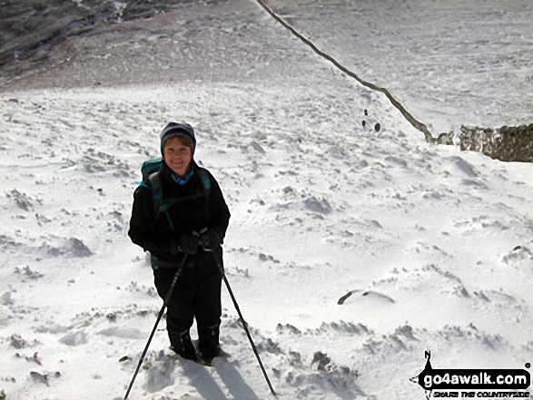 In the snow on the southern slope of Slieve Donard (Sliabh Donairt) 