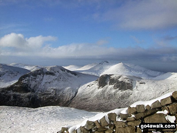 The Mourne Mountains Range from the southern slope of Slieve Donard (Sliabh Donairt)