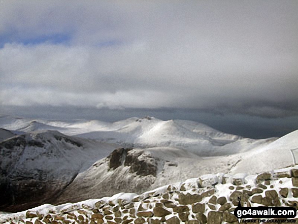 The Mourne Mountains Range from the southern slope of Slieve Donard (Sliabh Donairt)