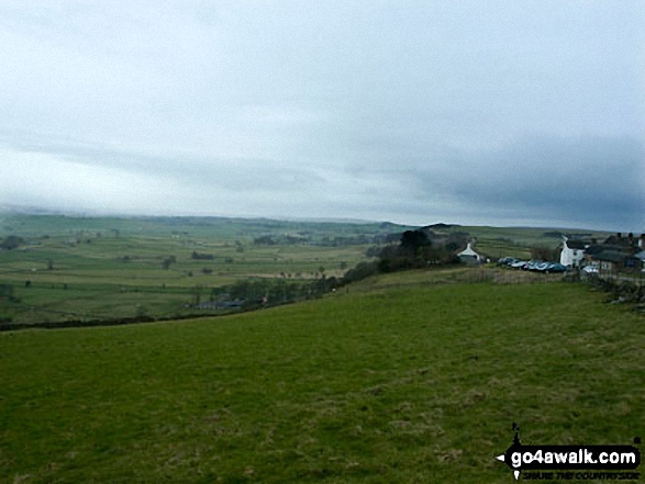 Barrel Inn at Bretton Mount over looking Waterfall Farm, Eyam Edge and the White Peak area 