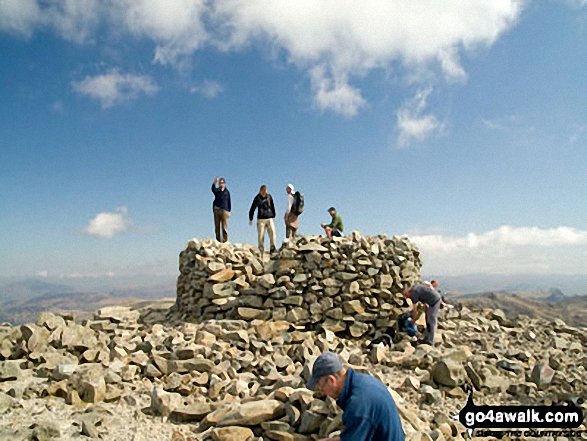 Walk c166 The Scafell Masiff from Wha House Farm, Eskdale - Scafell Pike Summit cairn