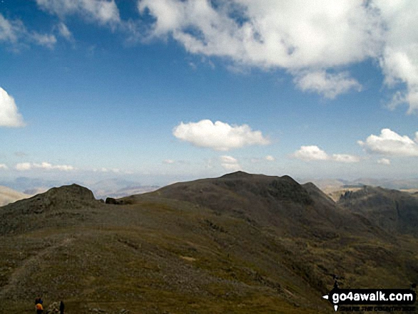 Walk c416 Scafell Pike from The Old Dungeon Ghyll, Great Langdale - Symonds Knott and Sca Fell from Scafell Pike