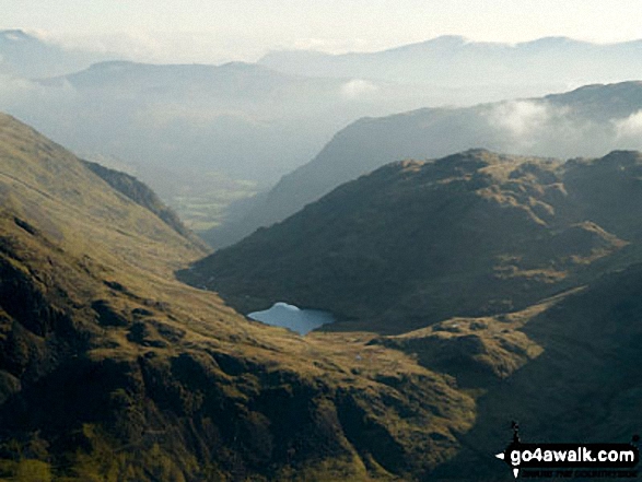 Walk c453 The Scafell Mountains from Wasdale Head, Wast Water - Seathwaite and Borrowdale beyond Styhead Tarn from Lingmell