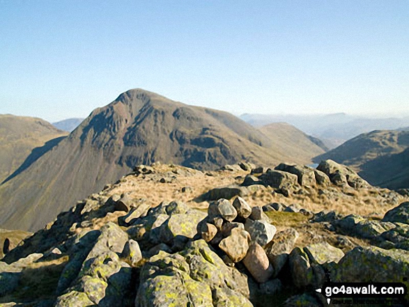 Walk c271 The Scafell Massif from Wasdale Head, Wast Water - Great Gable from Middleboot Knotts