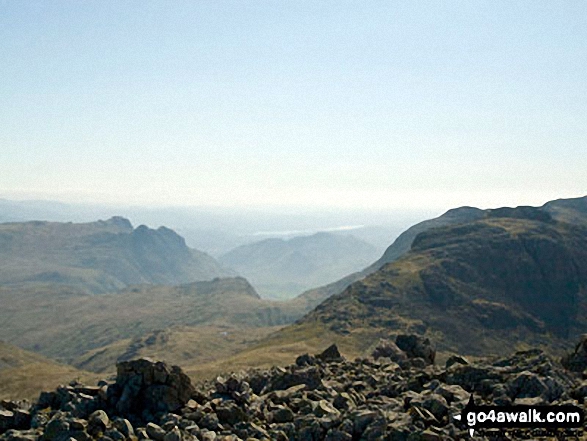 Walk c166 The Scafell Masiff from Wha House Farm, Eskdale - Windermere from Broad Crag