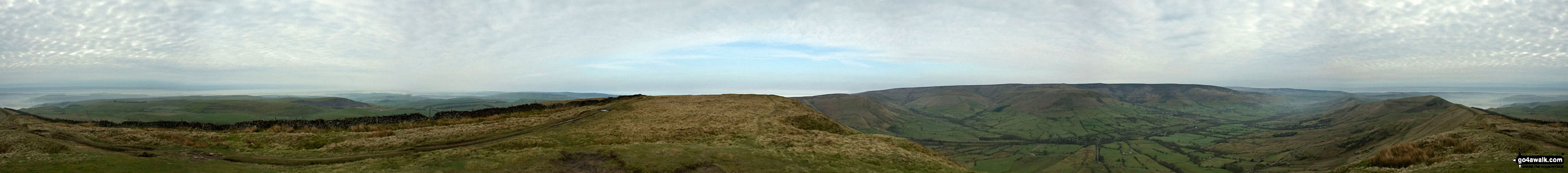 Walk d158 Sparrowpit and Mam Tor from Castleton - The High Peak District, Eldon Hill, Chapel-en-le-Frith, Rushup Edge, Kinder Scout, The Vale of Edale, Edale, Mam Tor, Hollins Cross, Back Tor (Hollins Cross) and Lose Hill (Ward's Piece) from Lord's Seat (Rushup Edge)