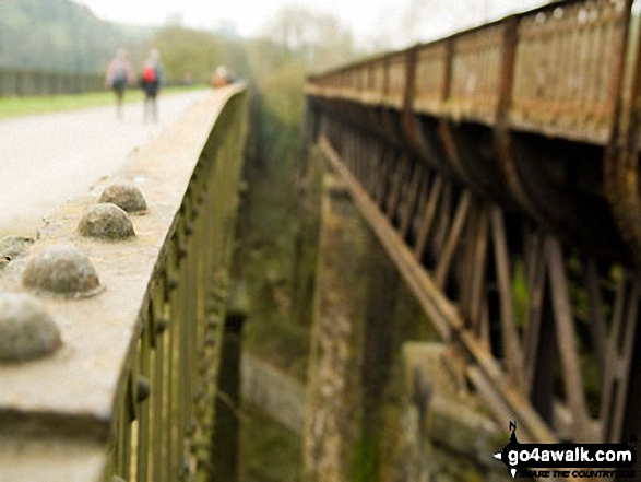 Walk d163 Tideswell and The Monsal Trail from Peak Forest - On the Monsal Trail - crossing the bridge at Miller's Dale Station