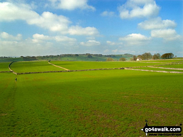 Walk d246 Miller's Dale and Water-cum-Jolly Dale from Tideswell - The trail across fields towards Tideswell