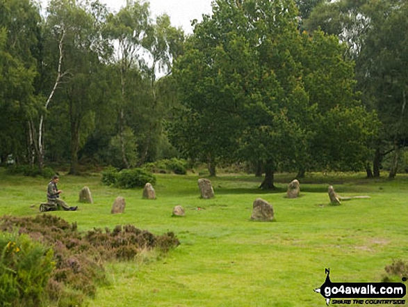 Walk d142 Birchover and Stanton Moor from Winster - Nine Ladies Stone Circle (and a Druid)