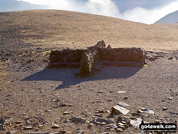 Walk c220 Helvellyn via Striding Edge from Glenridding - Helvellyn summit shelter