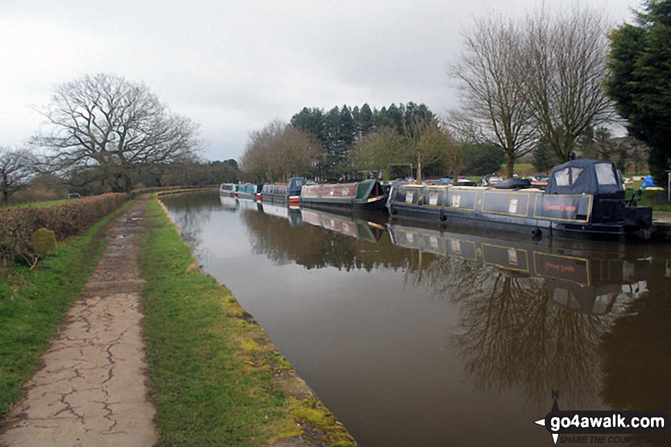 Walk ch266 The Macclesfield Canal and Lyme Park from Higher Poynton - Barges at Adlington Basin on the Macclesfield Canal