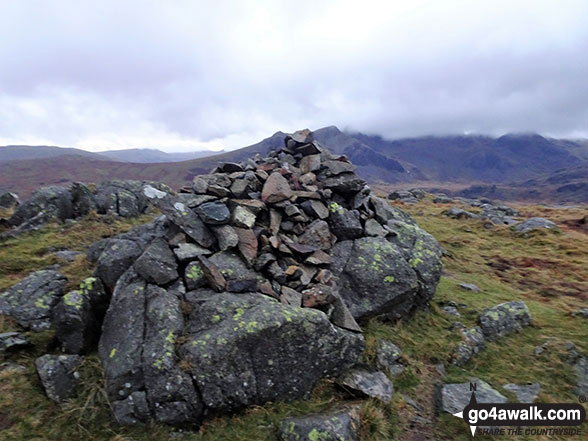 Walk c109 Slight Side and Sca Fell from Wha House Farm, Eskdale - Hard Knott summit cairn