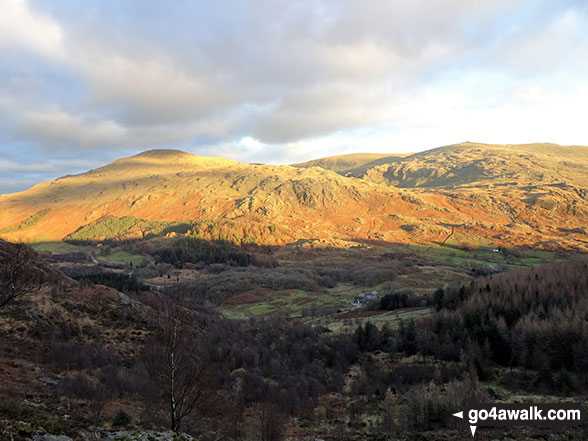 Walk c145 Harter Fell (Eskdale) from Birks Bridge - Duddon Valley and the Seathwaite Fells (Dow Crag & Brown Pike) from the path up Harter Fell (Eskdale)