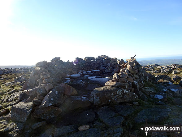 The stone shelter on the summit of Great Borne