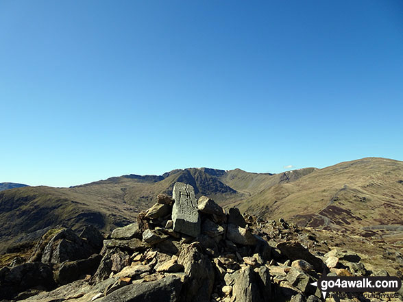 Walk c113 Helvellyn from Thirlmere - Sheffield Pike summit cairn