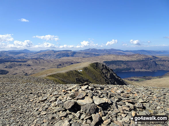 Walk c318 High Seat and Bleaberry Fell from Armboth - Lower Man (Helvellyn) summit cairn