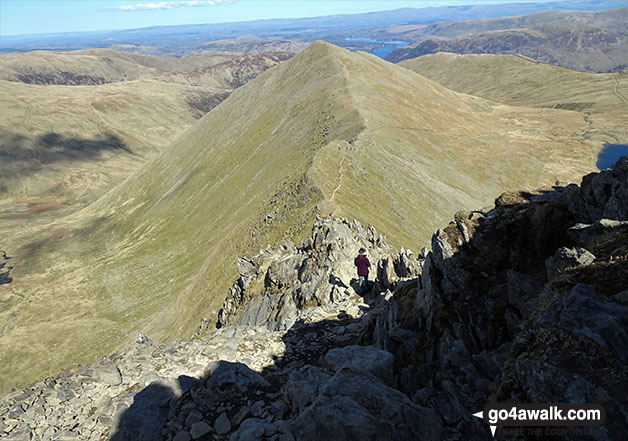 Walk c432 Helvellyn from Thirlmere - Swirral Edge from Helvellyn