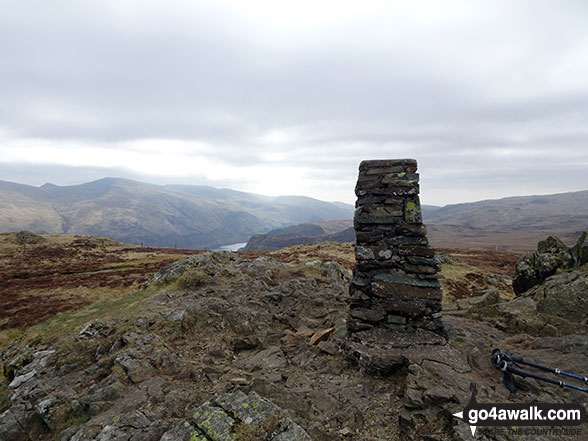 Walk c346 Ling Fell (Wythop) from Brumstone Bridge - High Seat (Ashness Fell) summit trig point