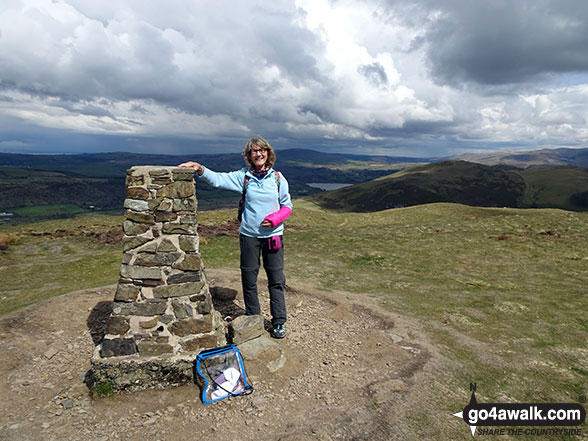 Walk c360 The Lorton and Wythop Fells from Whinlatter Forest Park - Me beside the trig point on the summit of Ling Fell (Wythop)